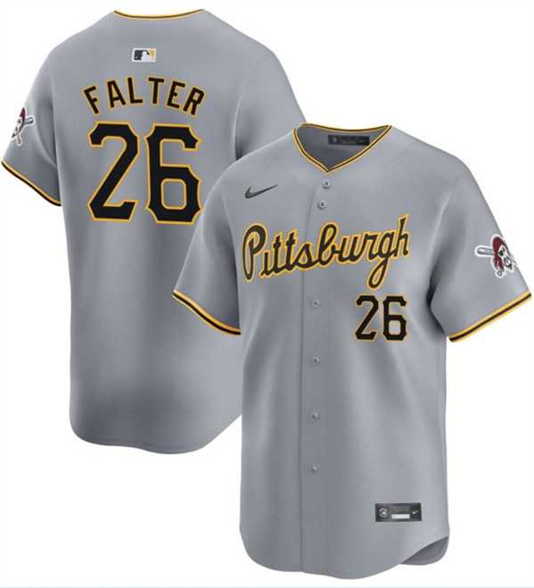 Mens Pittsburgh Pirates #26 Bailey Falter Gray Away Limited Baseball Stitched Jersey Dzhi